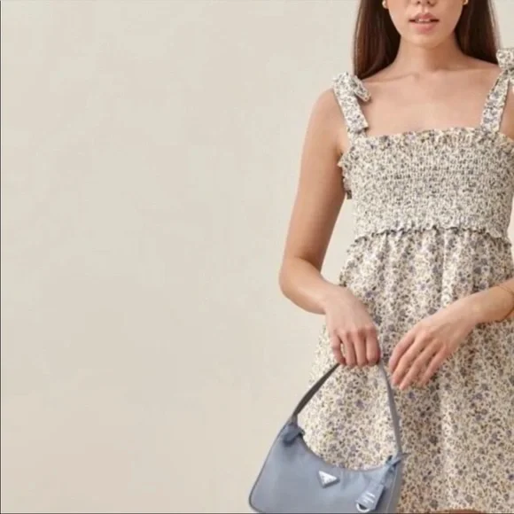 New Reformation Dawson dress in Pixie blue floral Small - Picture 2 of 10